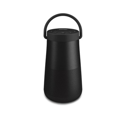 Bose SoundLink Revolve+ II Kenya — Triple Black front view with fabric handle, white background