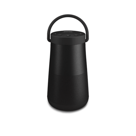 Bose SoundLink Revolve+ II Kenya — Triple Black front view with fabric handle, white background