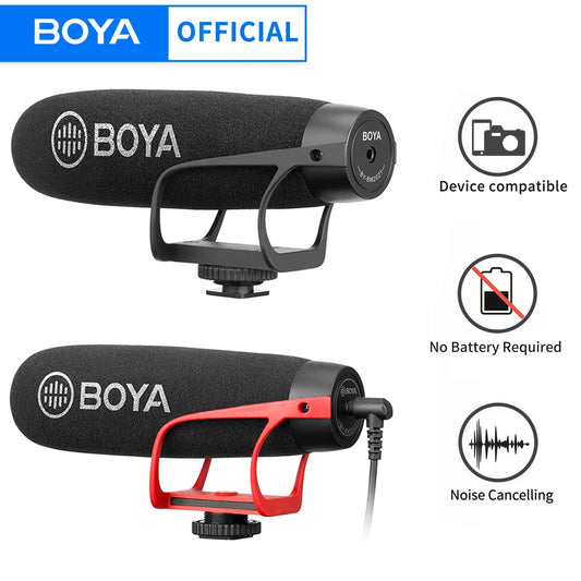 BOYA BY-BM2021 Shotgun Microphone – Super-Cardioid Condenser On-Camera Mic with TRRS & TRS Cables for Smartphones, DSLR Cameras, Camcorders & Interview Recording - ZAMAR AUDIO SOLUTIONS