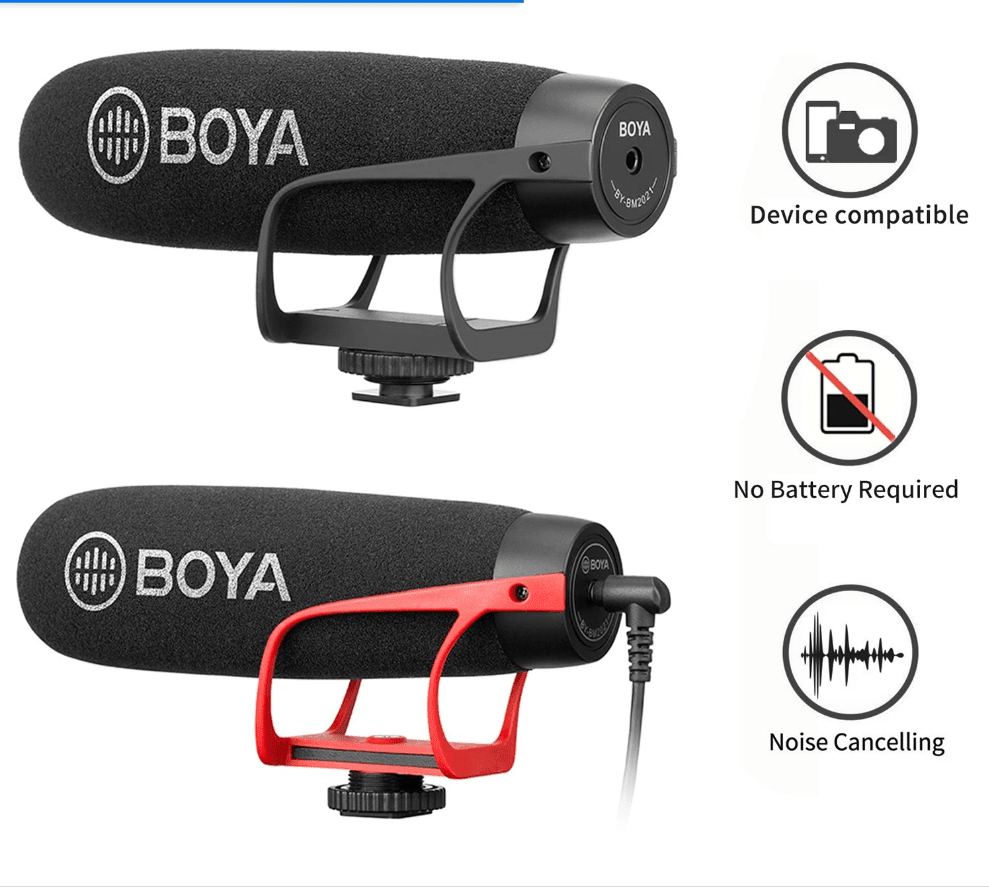 BOYA BY-BM2021 Shotgun Microphone – Super-Cardioid Condenser On-Camera Mic with TRRS & TRS Cables for Smartphones, DSLR Cameras, Camcorders & Interview Recording - ZAMAR AUDIO SOLUTIONS