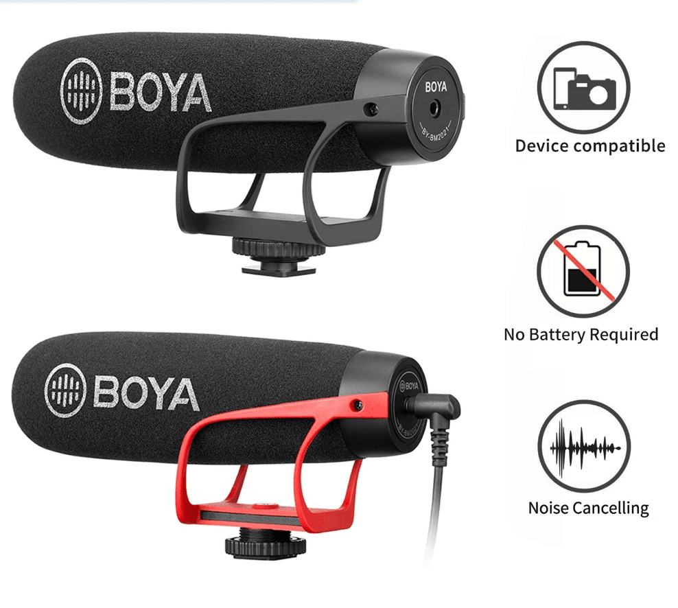 BOYA BY-BM2021 Shotgun Microphone – Super-Cardioid Condenser On-Camera Mic with TRRS & TRS Cables for Smartphones, DSLR Cameras, Camcorders & Interview Recording - ZAMAR AUDIO SOLUTIONS