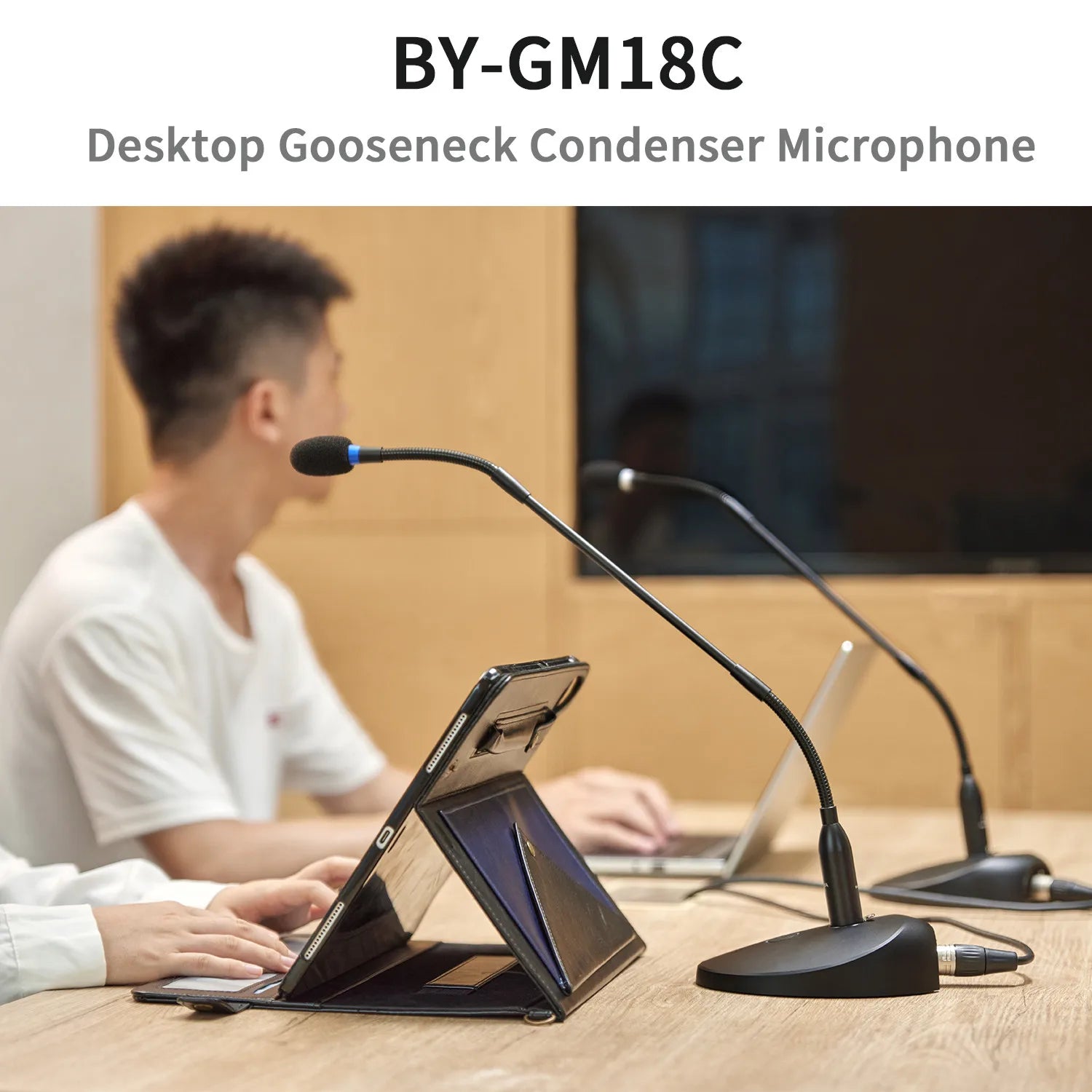 BOYA BY - GM18C Desktop Cardioid Gooseneck Microphone – Professional Condenser Mic with XLR Connector for Lectures, Video Conferences, and Meetings - ZAMAR AUDIO SOLUTIONS