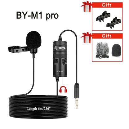 BOYA BY-M1 PRO Lavalier Microphone – Portable Omnidirectional Condenser Mic with 6m Cable for Canon, Nikon, Sony, iPhone 13, Huawei, and More - ZAMAR AUDIO SOLUTIONS