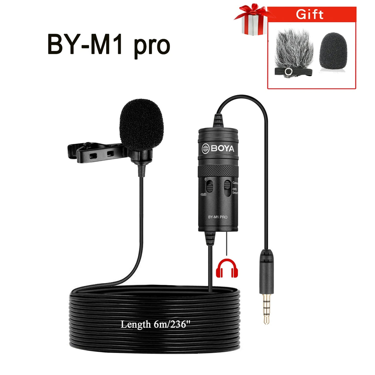 BOYA BY-M1 PRO Lavalier Microphone – Portable Omnidirectional Condenser Mic with 6m Cable for Canon, Nikon, Sony, iPhone 13, Huawei, and More - ZAMAR AUDIO SOLUTIONS