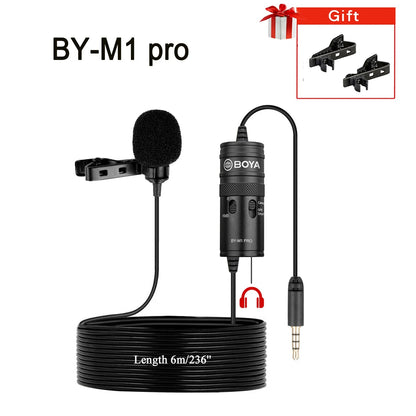 BOYA BY-M1 PRO Lavalier Microphone – Portable Omnidirectional Condenser Mic with 6m Cable for Canon, Nikon, Sony, iPhone 13, Huawei, and More - ZAMAR AUDIO SOLUTIONS