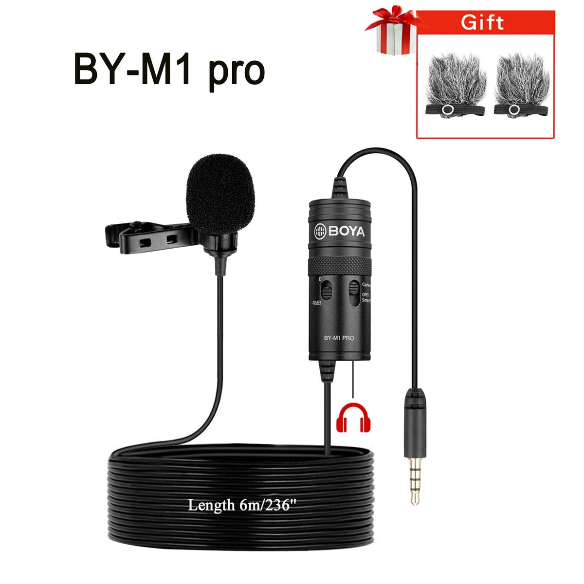 BOYA BY-M1 PRO Lavalier Microphone – Portable Omnidirectional Condenser Mic with 6m Cable for Canon, Nikon, Sony, iPhone 13, Huawei, and More - ZAMAR AUDIO SOLUTIONS