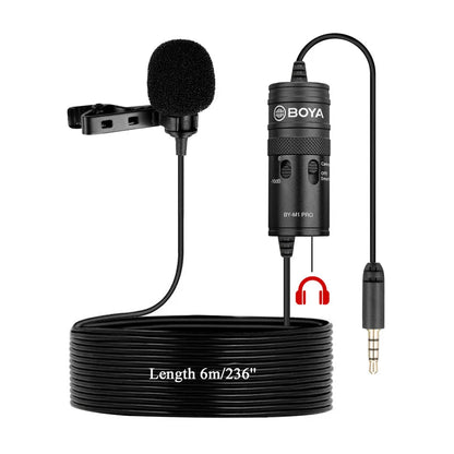 BOYA BY-M1 PRO Lavalier Microphone – Portable Omnidirectional Condenser Mic with 6m Cable for Canon, Nikon, Sony, iPhone 13, Huawei, and More - ZAMAR AUDIO SOLUTIONS