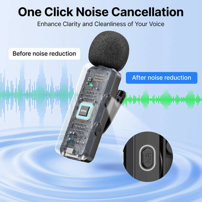 BOYA BY-V3 Wireless Lavalier Microphone – Noise-Cancelling Rechargeable Mic with 2.4GHz Transmission for iPhone, Android, Camera, Live Streaming & Vlogging - ZAMAR AUDIO SOLUTIONS