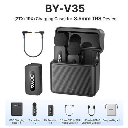BOYA BY-V3 Wireless Lavalier Microphone – Noise-Cancelling Rechargeable Mic with 2.4GHz Transmission for iPhone, Android, Camera, Live Streaming & Vlogging - ZAMAR AUDIO SOLUTIONS