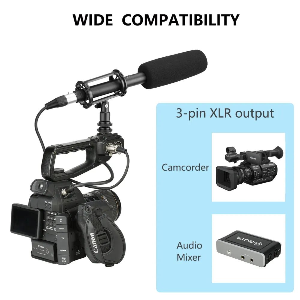 BOYA BY-BM6060L long shotgun microphone with included accessories and packaging