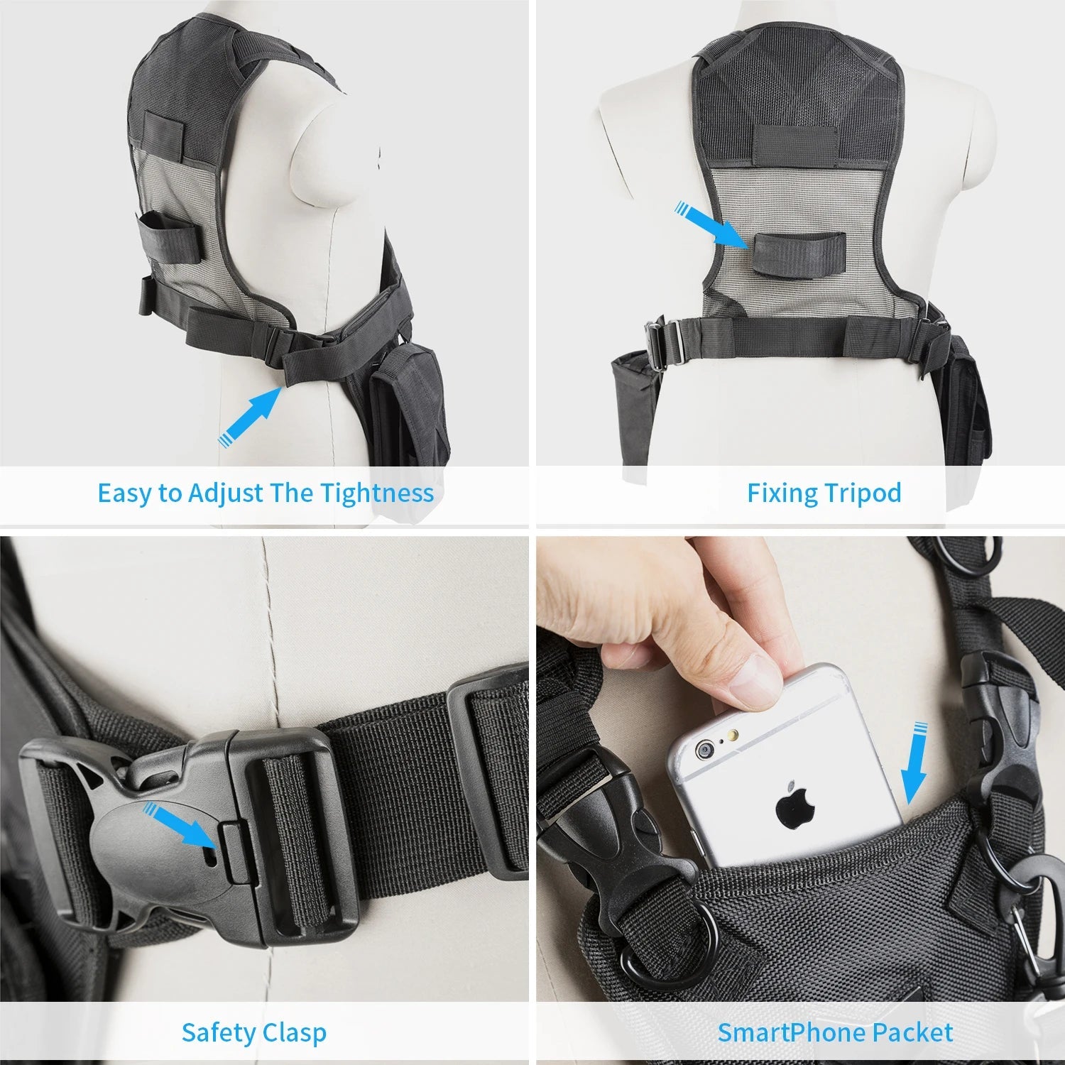 BOYA Multi - functional Camera Strap – Mobile Phone Chest Strap with Fixed Belt and Drawstring for Photography, Travel, and Sports - ZAMAR AUDIO SOLUTIONS