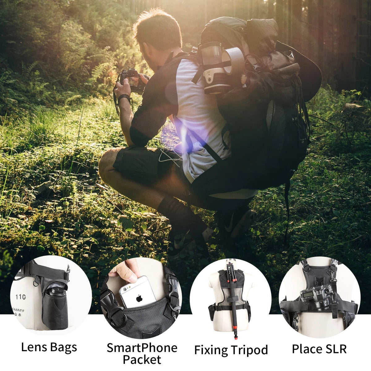 BOYA Multi-functional Camera Strap – Mobile Phone Chest Strap with Fixed Belt and Drawstring for Photography, Travel, and Sports - ZAMAR AUDIO SOLUTIONS