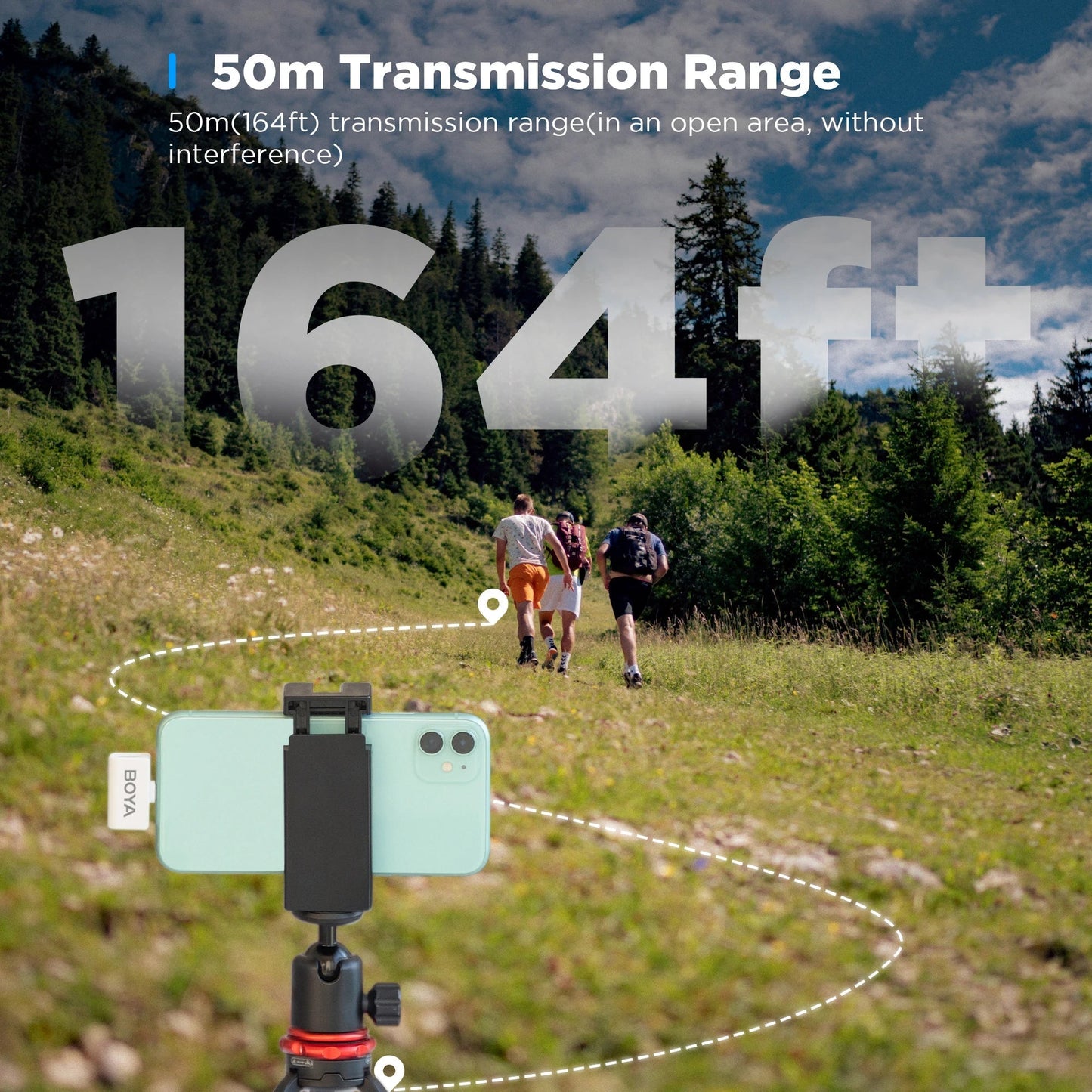 BOYA Omic wireless microphone Kenya open charging case showing both transmitters inside
