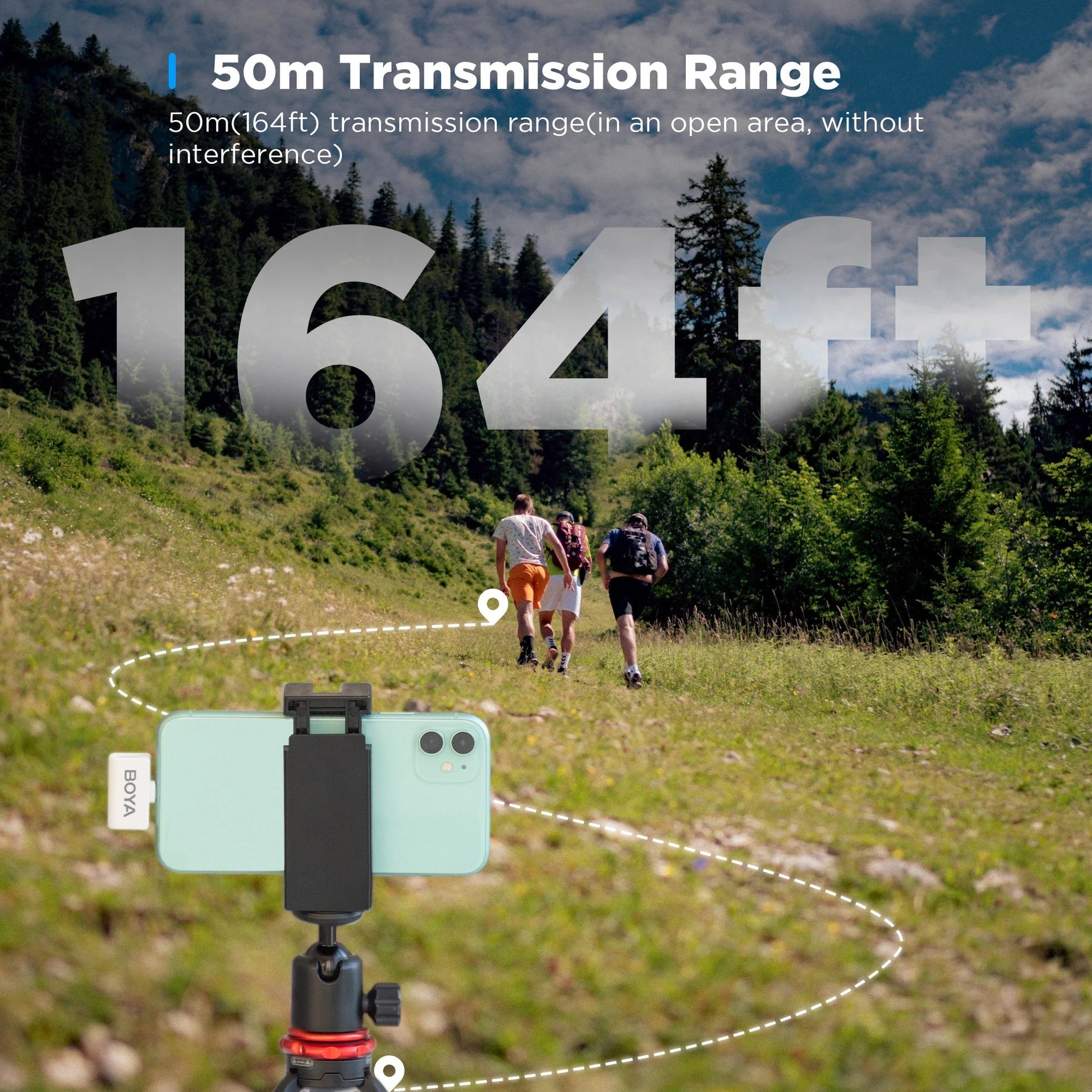 BOYA Omic wireless microphone Kenya open charging case showing both transmitters inside