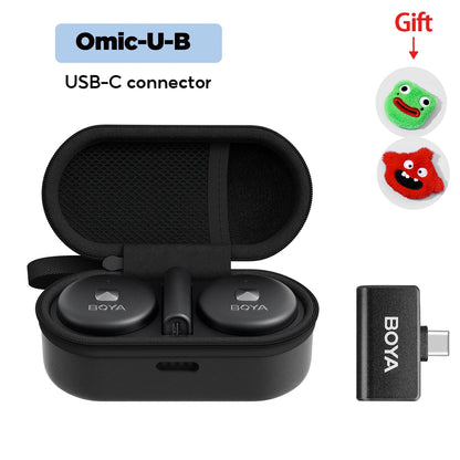 BOYA Omic wireless microphone Kenya all components laid out flat lay style