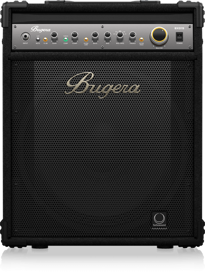 Bugera BXD15 bass amp Kenya — straight-on front view showing 15" TURBOSOUND grille and full control panel