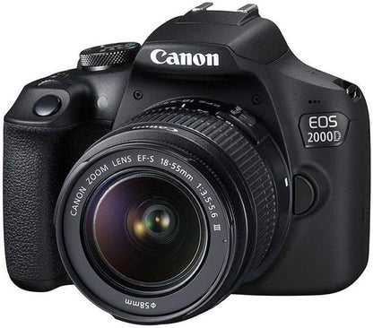 Canon EOS 2000D Kenya DSLR camera with EF-S 18-55mm lens kit, front view