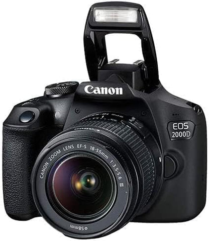 Canon EOS 2000D Kenya DSLR camera with EF-S 18-55mm lens kit, front view