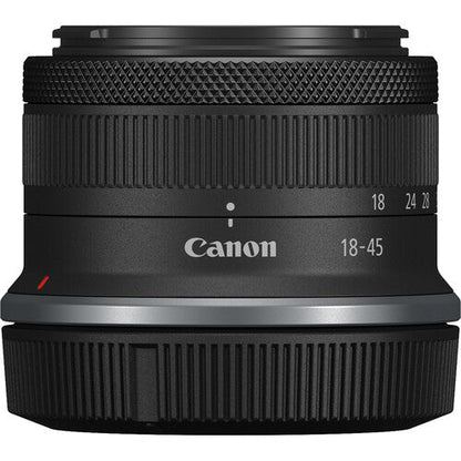 Canon EOS R100 Camera Kenya Canon 18-45mm lens showing W 0.2m and T 0.35m focus markings