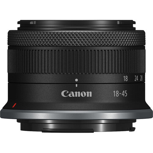 Canon EOS R100 Camera Kenya Canon RF-S 18-45mm lens with petal-shaped lens hood attached