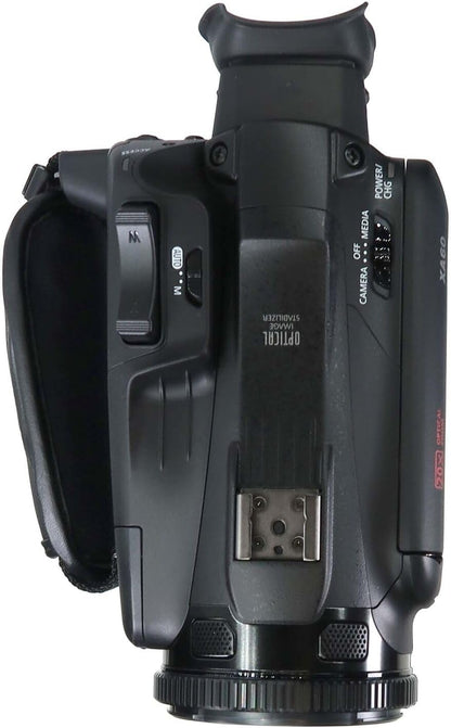 Canon XA60B Kenya compact broadcast camcorder top view showing dual SD card slots and controls