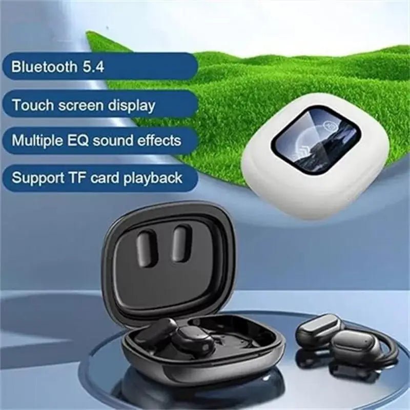 Centechia Q16 Ear Hook Wireless Earphones – Hybrid Technology with LCD Touch Screen, Noise Reduction, and Bluetooth 5.4 – Ideal for Music, Calls, and Sports - ZAMAR AUDIO SOLUTIONS