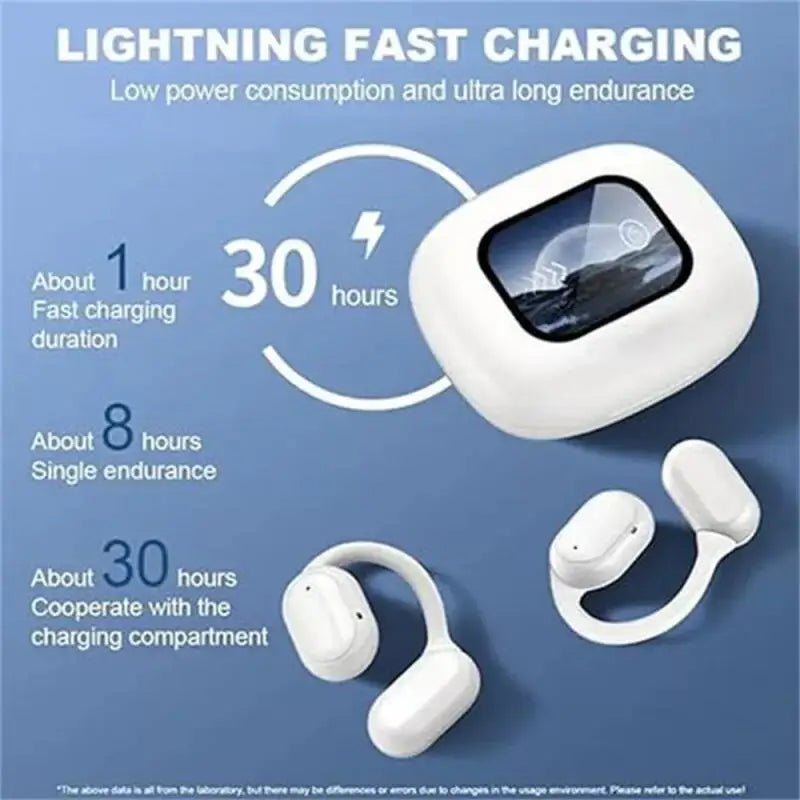 Centechia Q16 Ear Hook Wireless Earphones – Hybrid Technology with LCD Touch Screen, Noise Reduction, and Bluetooth 5.4 – Ideal for Music, Calls, and Sports - ZAMAR AUDIO SOLUTIONS