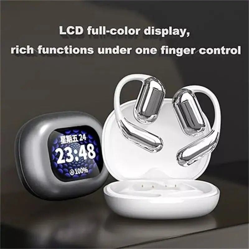 Centechia Q16 Ear Hook Wireless Earphones – Hybrid Technology with LCD Touch Screen, Noise Reduction, and Bluetooth 5.4 – Ideal for Music, Calls, and Sports - ZAMAR AUDIO SOLUTIONS
