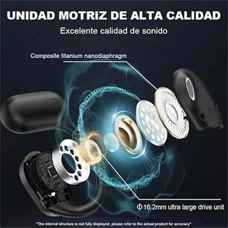 Centechia Q16 Ear Hook Wireless Earphones – Hybrid Technology with LCD Touch Screen, Noise Reduction, and Bluetooth 5.4 – Ideal for Music, Calls, and Sports - ZAMAR AUDIO SOLUTIONS