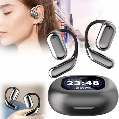 Centechia Q16 Ear Hook Wireless Earphones – Hybrid Technology with LCD Touch Screen, Noise Reduction, and Bluetooth 5.4 – Ideal for Music, Calls, and Sports - ZAMAR AUDIO SOLUTIONS