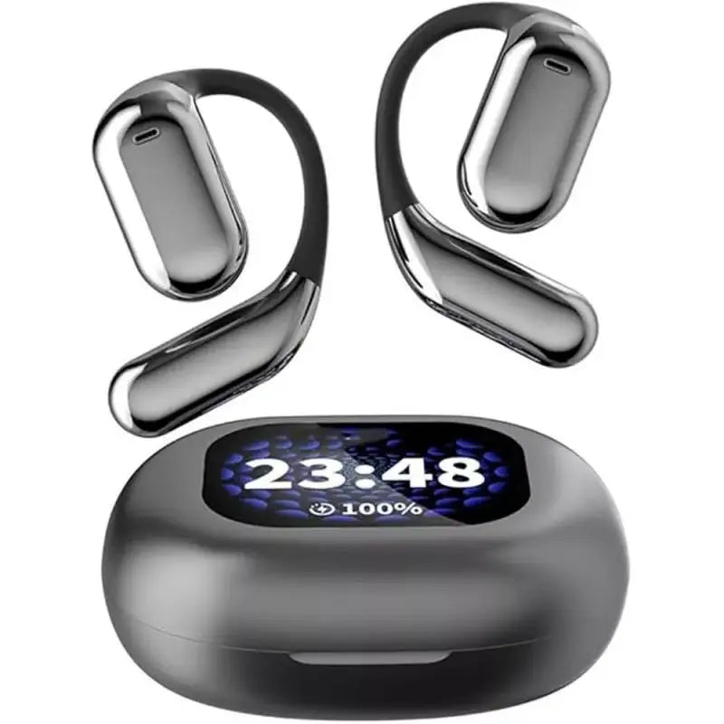 Centechia Q16 Ear Hook Wireless Earphones – Hybrid Technology with LCD Touch Screen, Noise Reduction, and Bluetooth 5.4 – Ideal for Music, Calls, and Sports - ZAMAR AUDIO SOLUTIONS