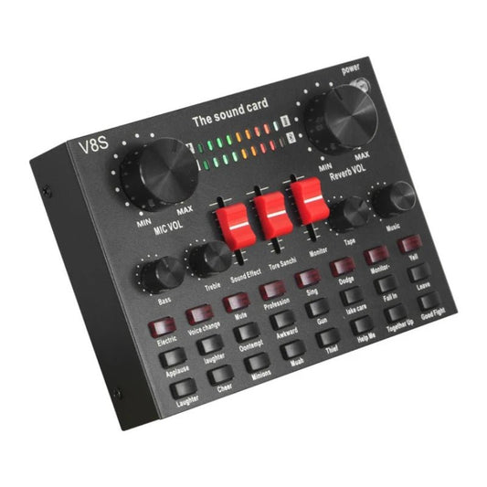 Centechia V8 Universal Audio Mixer Webcast Sound Card – External USB Sound Card with 16 Sound Effects for Mobile Phone, PC, and Live Streaming - ZAMAR AUDIO SOLUTIONS