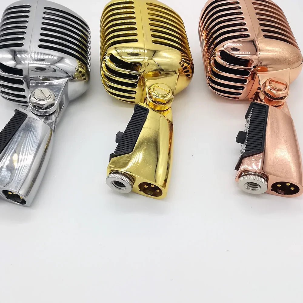 chanhuite 55SH Classic Vintage Style Ribbon Microphone – Dynamic Mic for Live Vocals, Karaoke, and Studio Use – Silver and Rose Gold - ZAMAR AUDIO SOLUTIONS