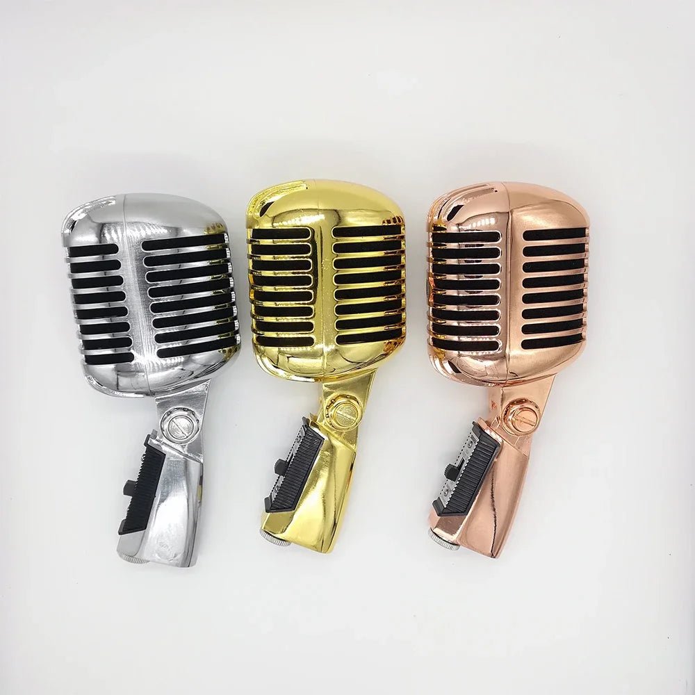 chanhuite 55SH Classic Vintage Style Ribbon Microphone – Dynamic Mic for Live Vocals, Karaoke, and Studio Use – Silver and Rose Gold - ZAMAR AUDIO SOLUTIONS