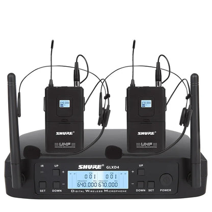 chanhuite GLXD4 Professional Wireless Microphone – Dual Channel Lavalier Headset for Church, Speech, Teaching, and Stage Performance (640~690MHz) - ZAMAR AUDIO SOLUTIONS