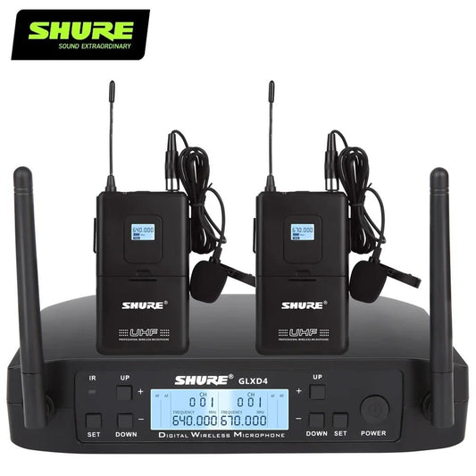 chanhuite GLXD4 Professional Wireless Microphone – Dual Channel Lavalier Headset for Church, Speech, Teaching, and Stage Performance (640~690MHz) - ZAMAR AUDIO SOLUTIONS