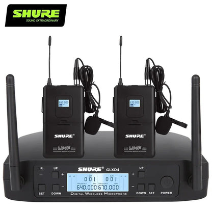 chanhuite GLXD4 Professional Wireless Microphone – Dual Channel Lavalier Headset for Church, Speech, Teaching, and Stage Performance (640~690MHz) - ZAMAR AUDIO SOLUTIONS