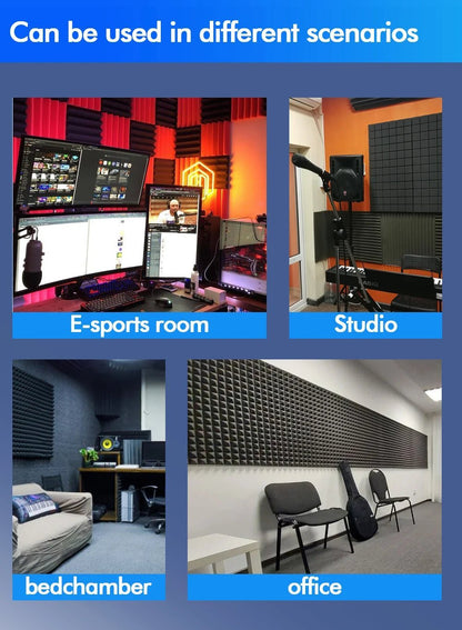 COOSTEE Sound Absorbing Wall Panels – 6/12/24Pcs Acoustic Foam Self-Adhesive Panels for Studio, Game Room, and Cinema Echo Canceling Treatment - ZAMAR AUDIO SOLUTIONS