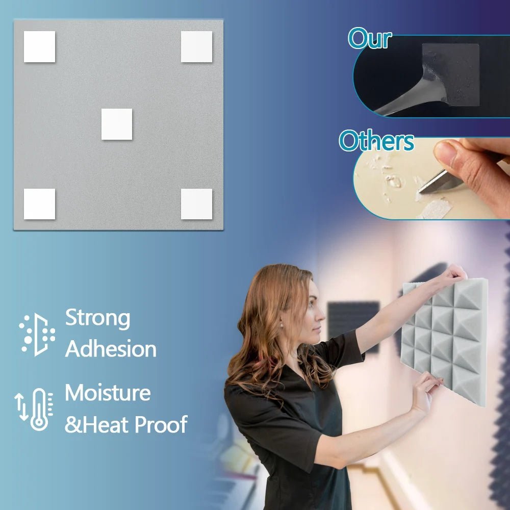 COOSTEE Sound Absorbing Wall Panels – 6/12/24Pcs Acoustic Foam Self-Adhesive Panels for Studio, Game Room, and Cinema Echo Canceling Treatment - ZAMAR AUDIO SOLUTIONS