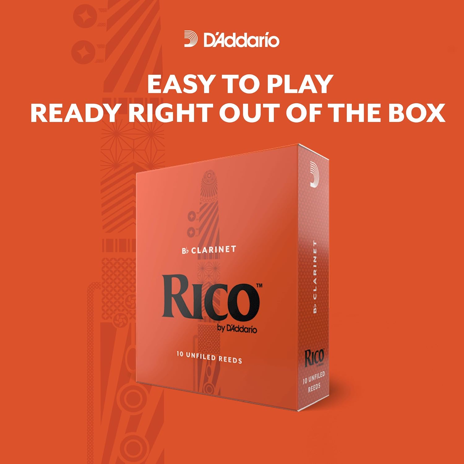 Close-up of Rico Bb clarinet reeds showing cane cut and tip detail, D'Addario quality reeds Kenya