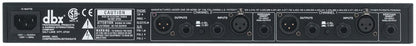 DBX 166XL compressor rear panel with balanced XLR and TRS inputs and outputs for studio and live use