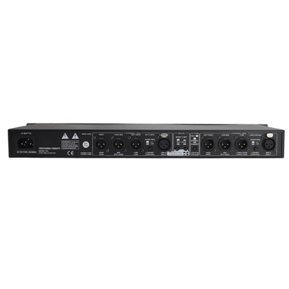dbx 234XL crossover rack unit displaying phase reverse switches and 24dB Linkwitz-Riley filter section