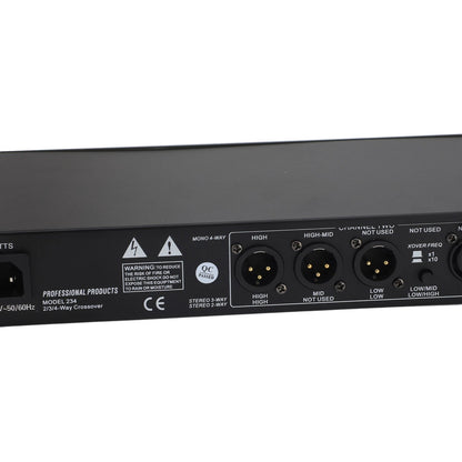 dbx 234XL crossover rear panel with XLR ba