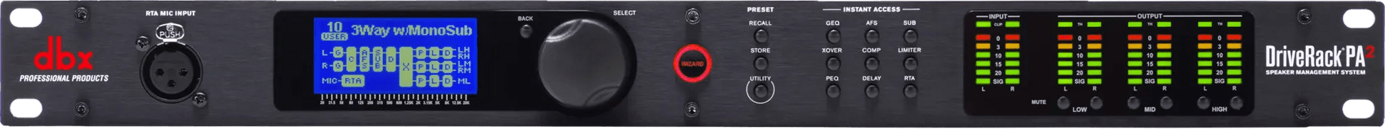 dbx DriveRack PA2 Loudspeaker Management System with AutoEQ, AFS, and Mobile Control - ZAMAR AUDIO SOLUTIONS