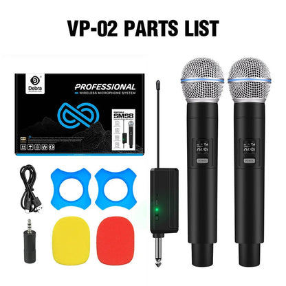 Debra Karaoke Wireless Microphone 4-Channel System – Built-in Lithium Battery, Rechargeable Handheld Mic, 50m Range for Karaoke - ZAMAR AUDIO SOLUTIONS