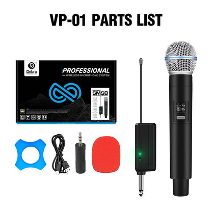 Debra Karaoke Wireless Microphone 4-Channel System – Built-in Lithium Battery, Rechargeable Handheld Mic, 50m Range for Karaoke - ZAMAR AUDIO SOLUTIONS