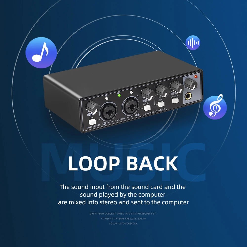 Debra MD22 Audio Interface Sound Card – 24 - bit/192kHz AD Converter, Electric Guitar Live Recording - ZAMAR AUDIO SOLUTIONS