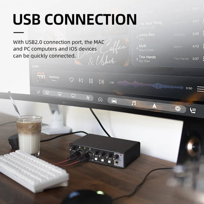 Debra MD22 Audio Interface Sound Card – 24-bit/192kHz AD Converter, Electric Guitar Live Recording - ZAMAR AUDIO SOLUTIONS