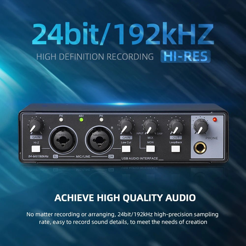 Debra MD22 Audio Interface Sound Card – 24-bit/192kHz AD Converter, Electric Guitar Live Recording - ZAMAR AUDIO SOLUTIONS