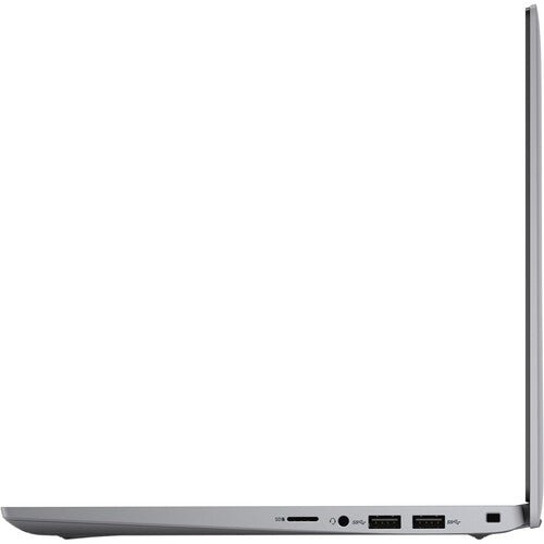 Dell Latitude 3320 Kenya – right-side close-up, SD card slot, 3.5mm jack, two USB-A ports, Kensington lock slot